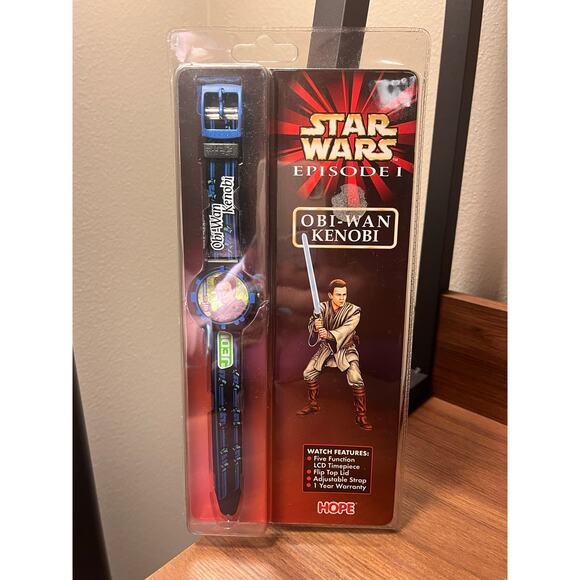 Star Wars Other - Star Wars Episode I Obi-Wan Kenobi Watch HOPE 1999 LCD Sealed Vintage New